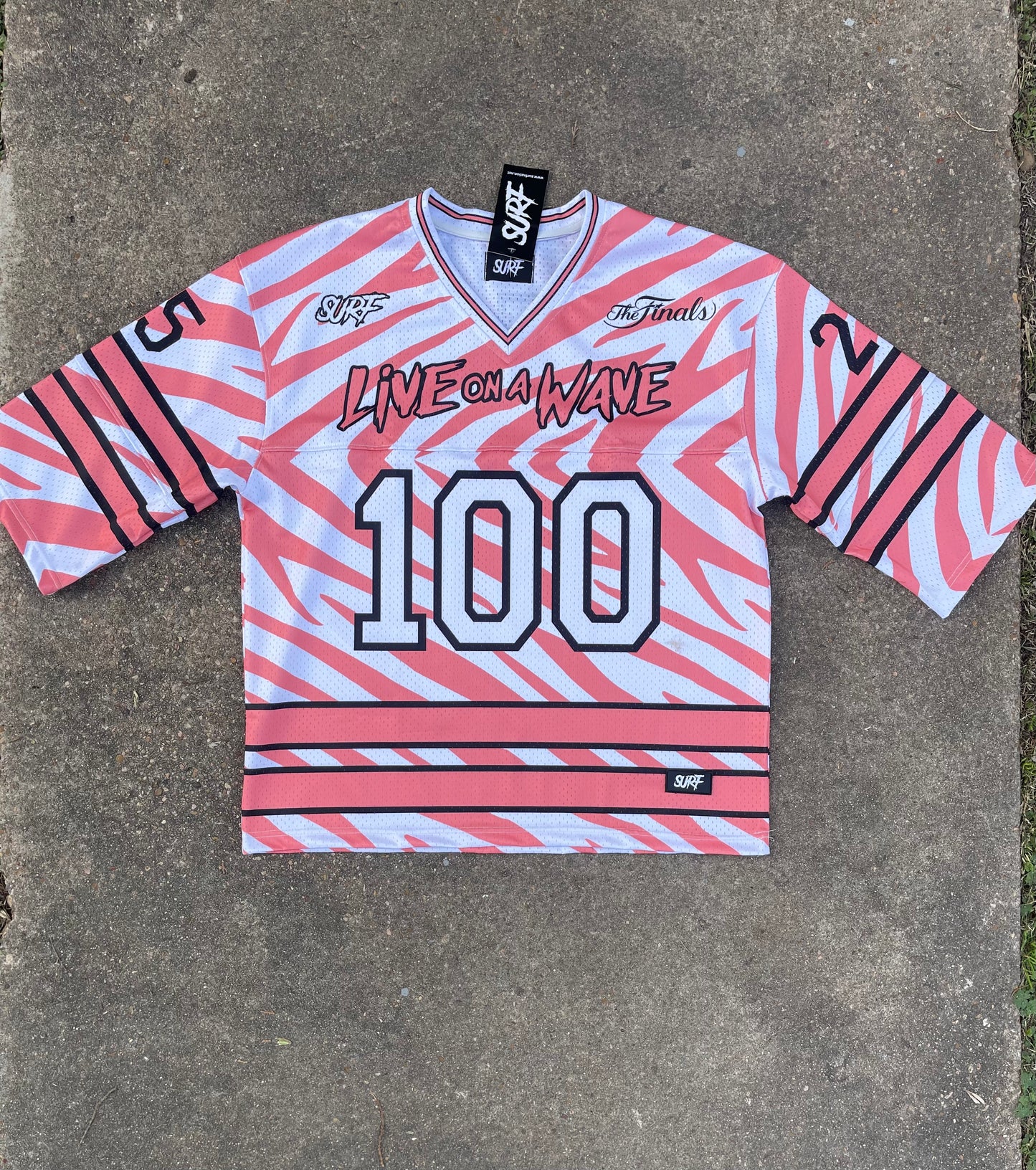 Peach/white Zebra Print Jersey