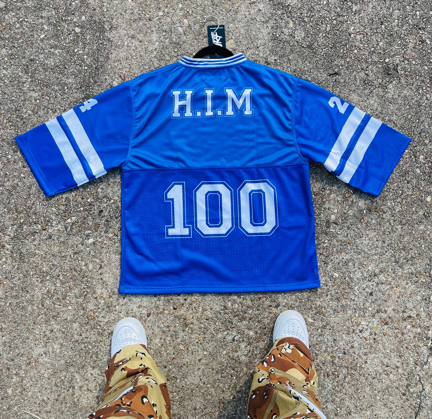 Blue Boxy Cut Football Jersey