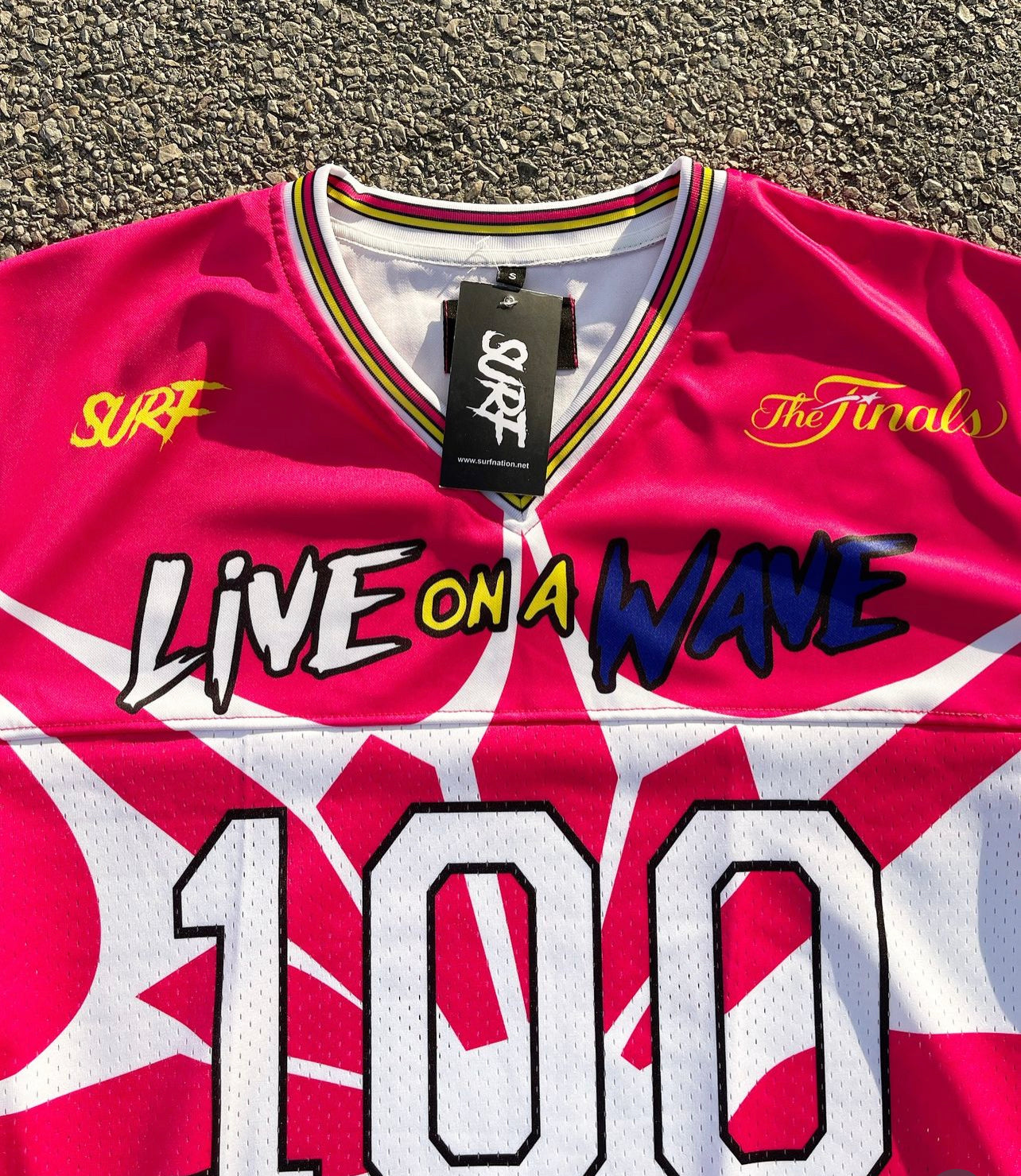 Pink/yellow Crop Cut Football Jersey