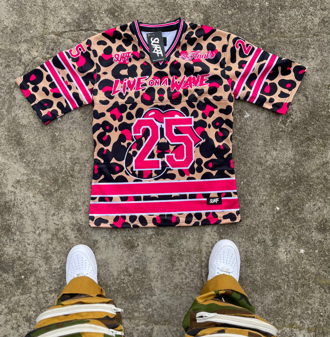 Pink/Cheetah Jersey (Reg Slim Fit)