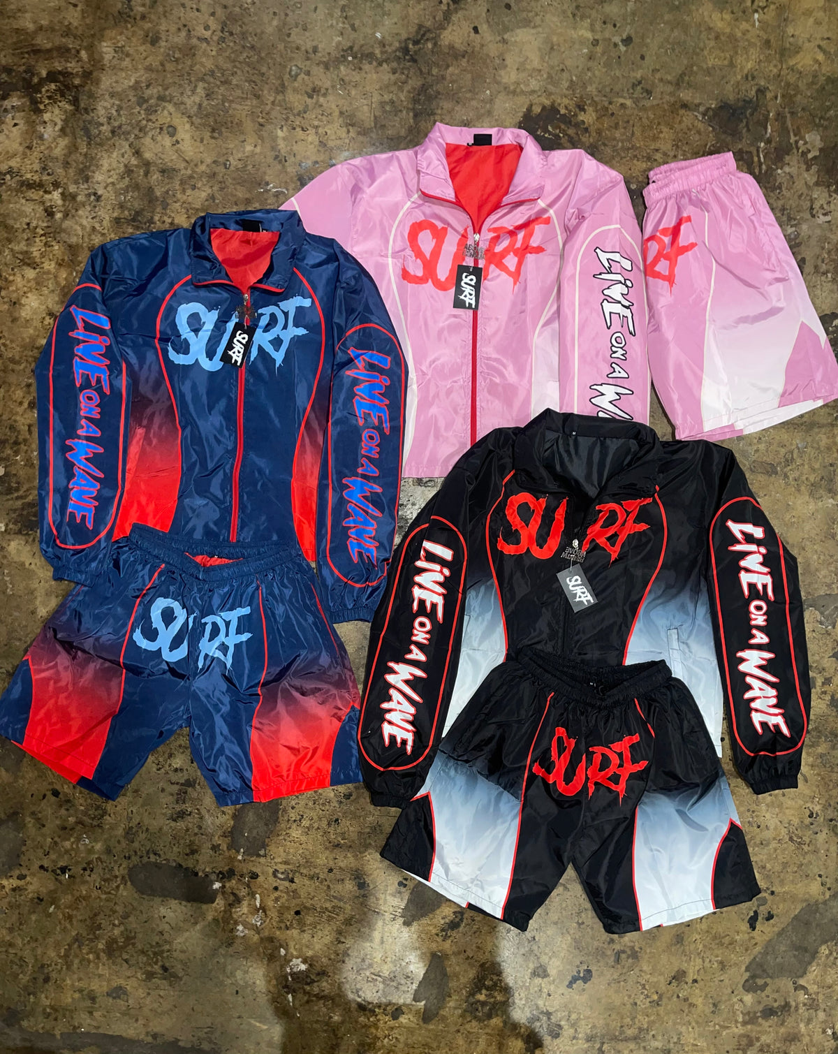 #NEW “3 Tone Surf” Windbreaker Short Set