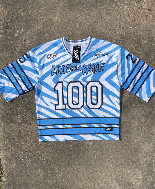 Sky Blue/white Zebra Print