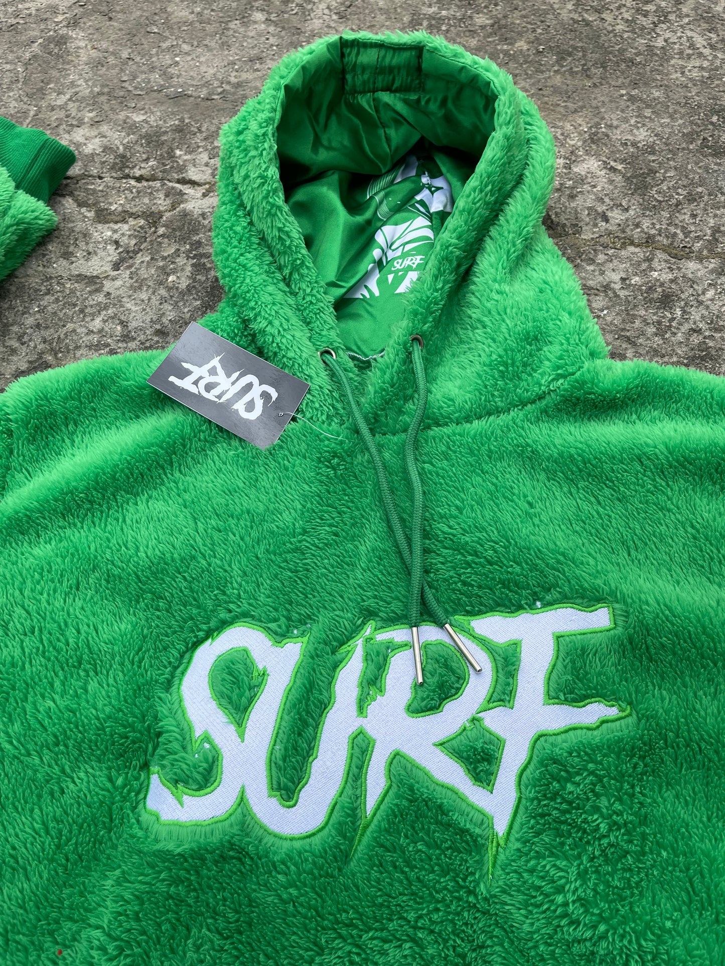Green Crop Fluffy Hoodie