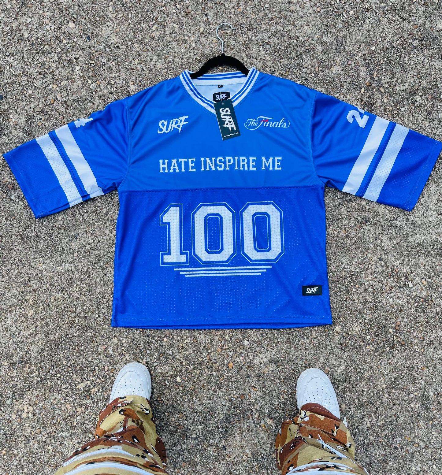 Blue Boxy Cut Football Jersey
