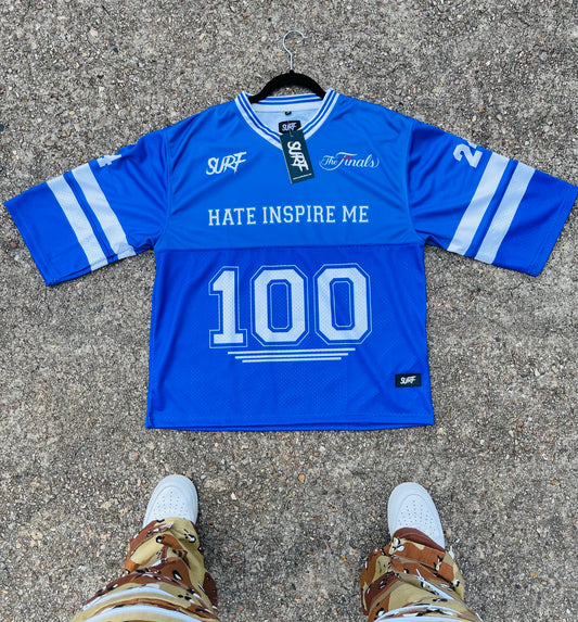 Blue Boxy Cut Football Jersey