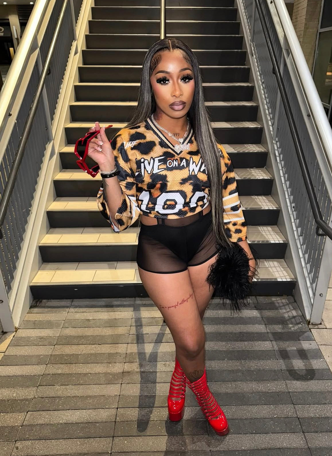 #NEW Leopard Print Box Cut Crop Jersey