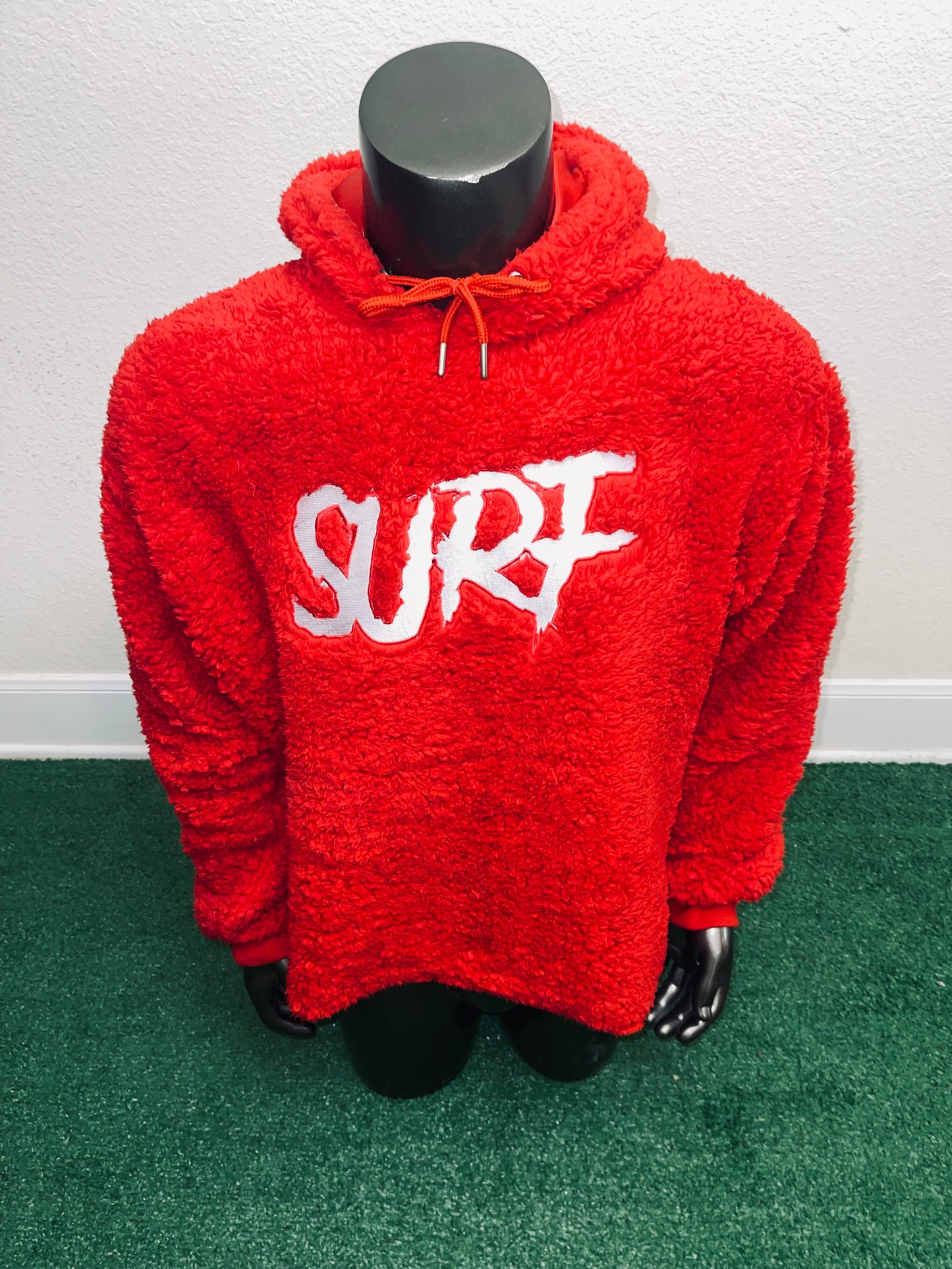 Red Crop Fluffy Hoodie