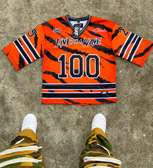 #NEW Tiger Stripe Orange Box Cut Jersey
