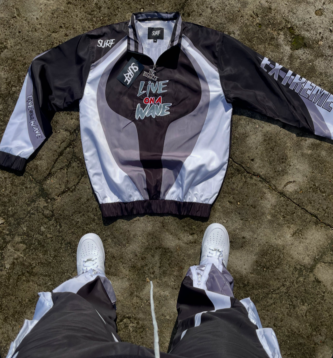 Black/Grey/White Tracksuit Sets