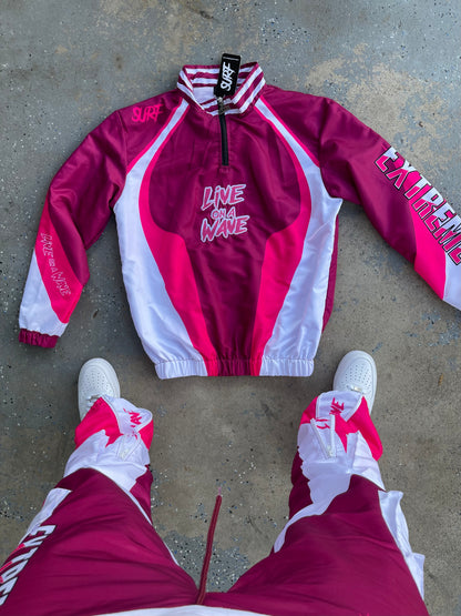 Burgundy/Pink Tracksuit