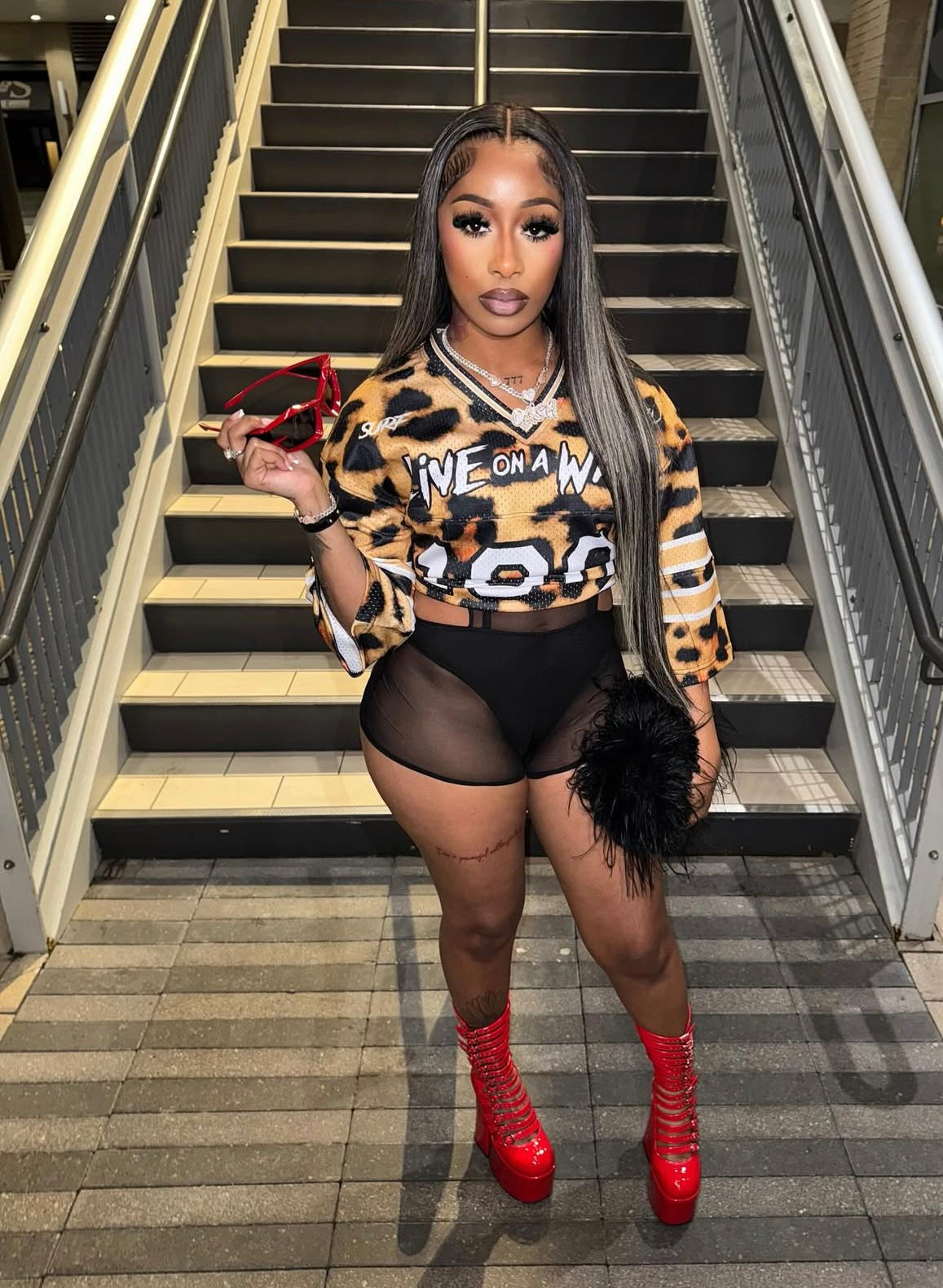 #NEW Leopard Print Box Cut Crop Jersey