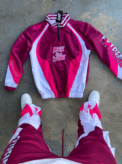 Burgundy/Pink Tracksuit