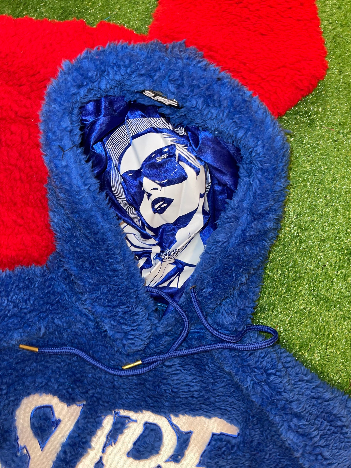 Blue Crop Fluffy Hoodie