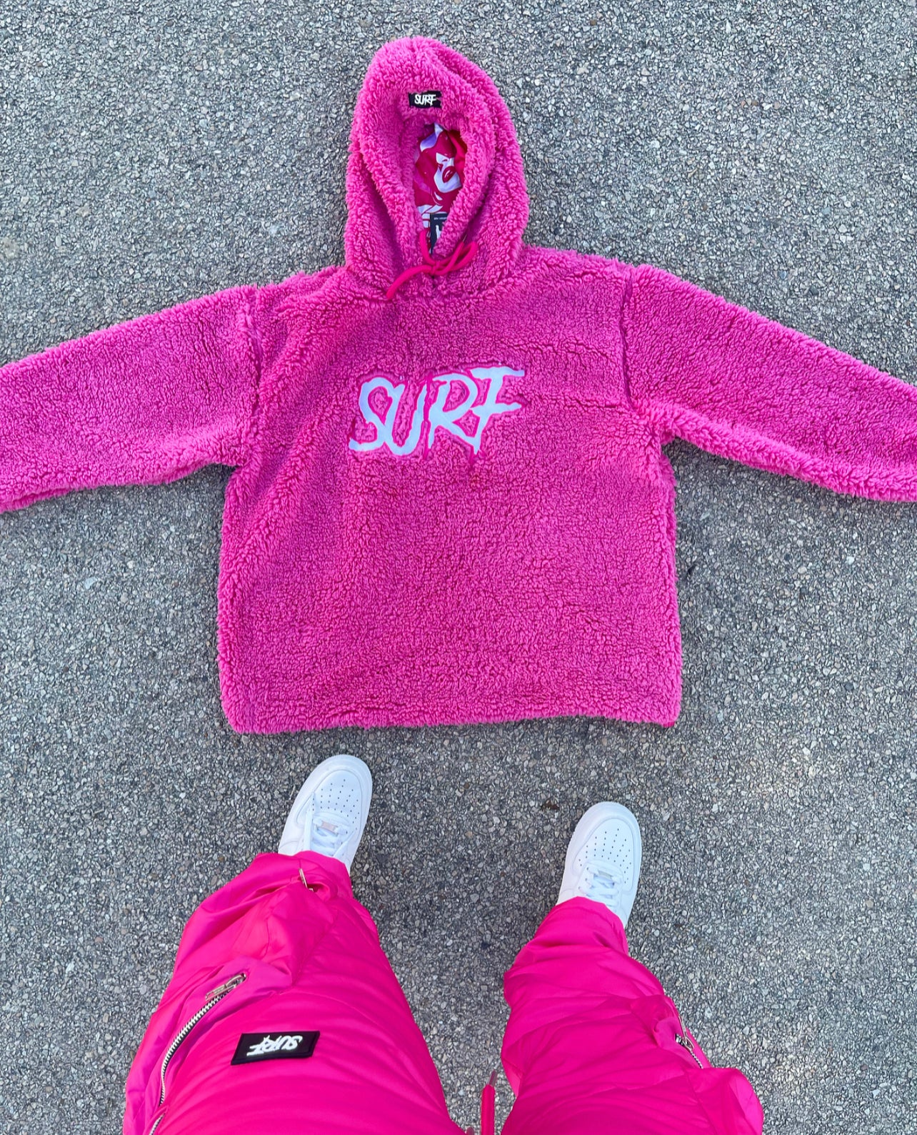 Pink Crop Fluffy Hoodie