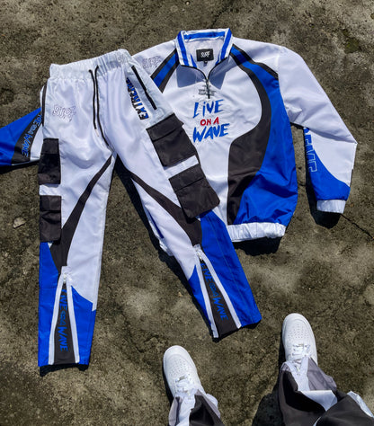 White/Royal Blue/Black Tracksuit Set