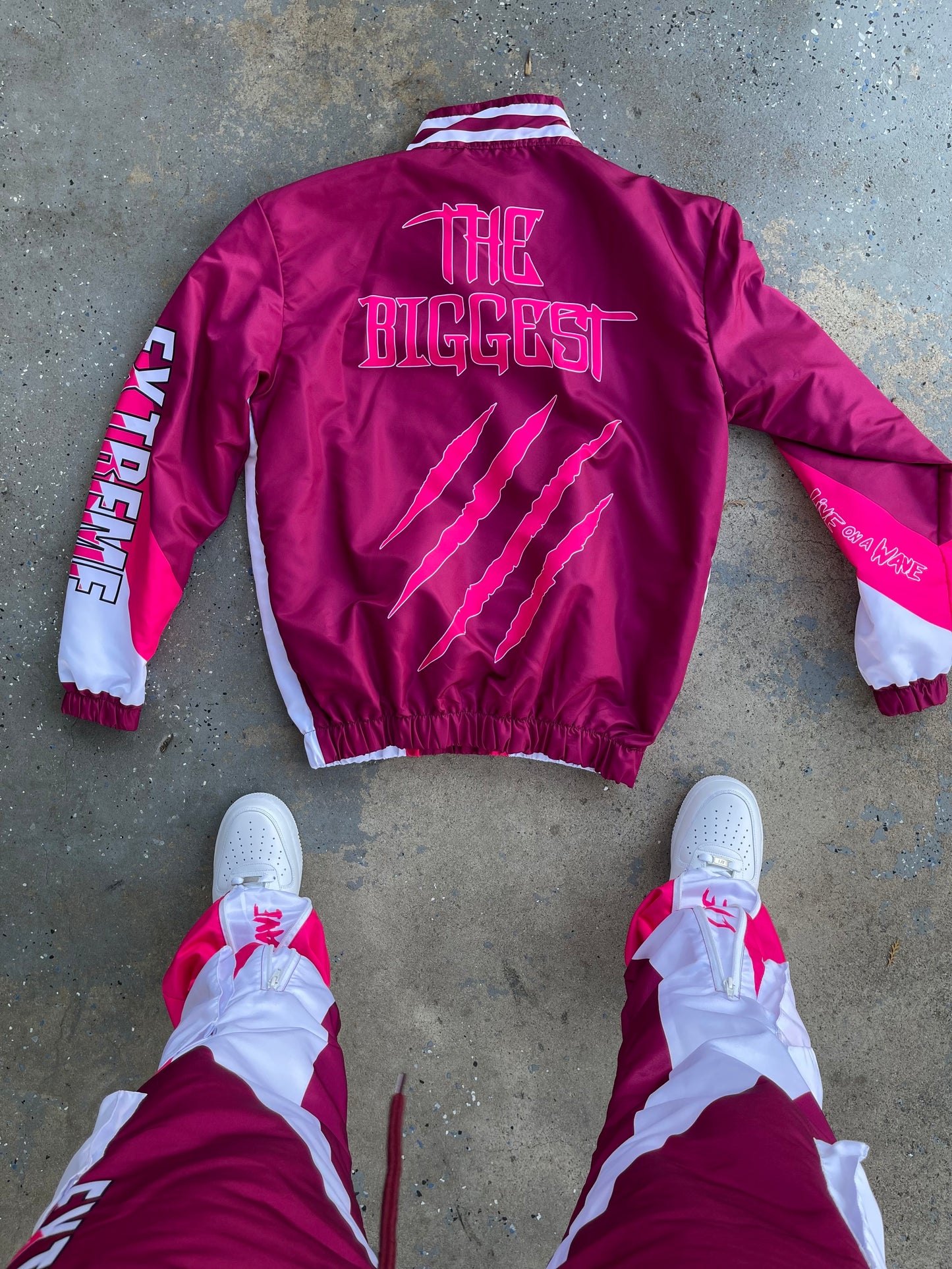 Burgundy/Pink Tracksuit