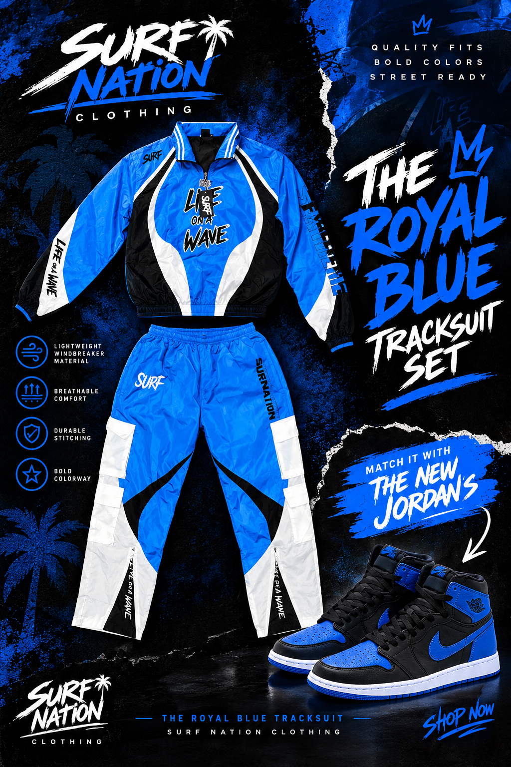 #NEW Royal Blue Tracksuit Set